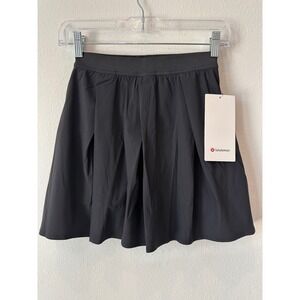 Lululemon Angled-Pleat High-Rise Tennis Skirt Black XXS LW8AS0S BLK